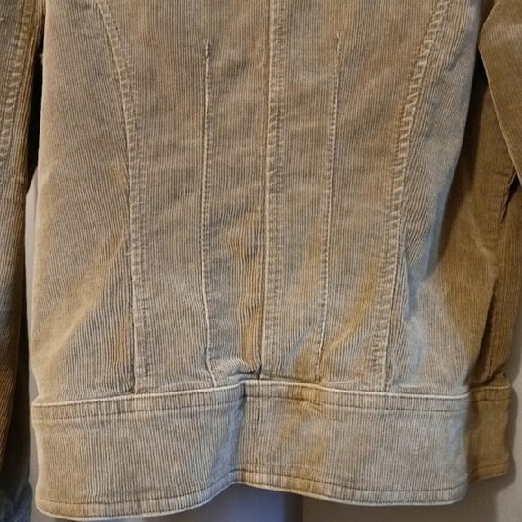 GUESS JEANS Corduroy Double Breasted Jacket Coat womens XS Khaki Beige button up - Picture 10 of 12